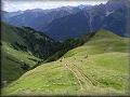 Pohled zpět na Lechtálské Alpy 